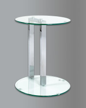 Beistelltisch >Artur< in Chrom aus Stahl, Glas 8mm - 50cm (H)