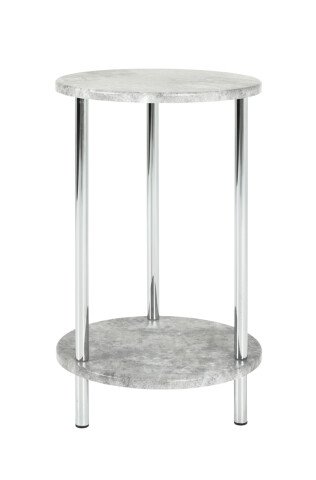Beistelltisch >Marburg< in Betonoptik-chrom aus Stahl, MDF - 50cm (H)