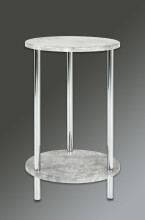 Beistelltisch >Marburg< in Betonoptik-chrom aus Stahl, MDF - 50cm (H)