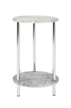 Beistelltisch >Marburg< in Betonoptik-chrom aus Stahl, MDF - 50cm (H)