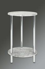Beistelltisch >Marburg< in Betonoptik-chrom aus Stahl, MDF - 50cm (H)