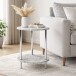 Beistelltisch >Marburg< in Betonoptik-chrom aus Stahl, MDF - 50cm (H)