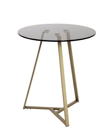 Beistelltisch >Cindy< in gold-grau aus Stahlrohr, SHG 5 mm - 50cm (H)