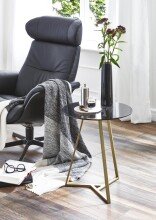 Beistelltisch >Cindy< in gold-grau aus Stahlrohr, SHG 5 mm - 50cm (H)