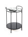 Beistelltisch >Esens< in Schwarz aus Stahlrohr, SHG 5mm, Spiegelglas - 50cm (H)