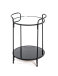 Beistelltisch >Esens< in Schwarz aus Stahlrohr, SHG 5mm, Spiegelglas - 50cm (H)