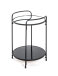Beistelltisch >Esens< in Schwarz aus Stahlrohr, SHG 5mm, Spiegelglas - 50cm (H)