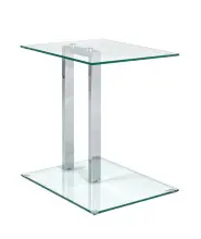 Beistelltisch >Artur< in Chrom aus Stahl, Glas 8mm...
