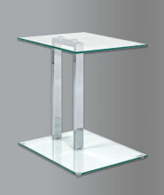 Beistelltisch >Artur< in Chrom aus Stahl, Glas 8mm - 45x50x35cm (BxHxT)