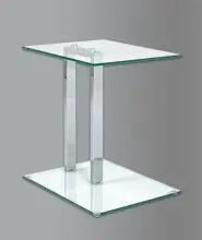Beistelltisch >Artur< in Chrom aus Stahl, Glas 8mm...