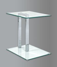 Beistelltisch >Artur< in Chrom aus Stahl, Glas 8mm - 45x50x35cm (BxHxT)