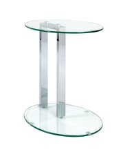 Beistelltisch >Artur< in Chrom aus Stahl, Glas 8mm...