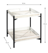 Beistelltisch >Wien< in schwarz-beige aus Stahl, Metall - 42x50x42cm (BxHxT)