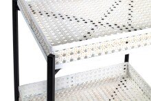 Beistelltisch >Wien< in schwarz-beige aus Stahl, Metall - 42x50x42cm (BxHxT)