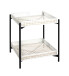 Beistelltisch >Wien< in schwarz-beige aus Stahl, Metall - 42x50x42cm (BxHxT)