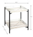 Beistelltisch >Wien< in schwarz-beige aus Stahl, Metall - 42x50x42cm (BxHxT)