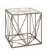 Beistelltisch in antikbronze aus Stahl, 8 mm Glas - 50x50x50cm (BxHxT)
