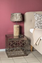 Beistelltisch in antikbronze aus Stahl, 8 mm Glas - 50x50x50cm (BxHxT)