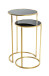 Satztisch >Cardiff 3< in gold-schwarz aus Stahlrohr, SHG 5 mm - 50/60cm (H)