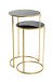 Satztisch >Cardiff 3< in gold-schwarz aus Stahlrohr, SHG 5 mm - 50/60cm (H)