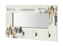 Wandgarderobe >Manhattan< in vintage aus MDF -...