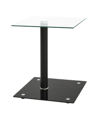 Beistelltisch >Quadro< in schwarz-Klarglas - 40x52x40 (BxHxT)