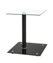 Beistelltisch >Quadro< in schwarz-Klarglas -...