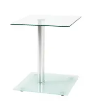 Beistelltisch >Quadro< in alu-Milch-/Klarglas -...