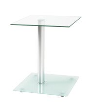 Beistelltisch >Quadro< in alu-Milch-/Klarglas -...