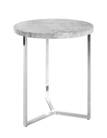 Beistelltisch >Elias< in chrom-Betonoptik aus Stahlrohr, MDF - 54cm (H)