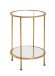 Beistelltisch in gold aus Stahlrohr, Spiegelglas, SHG 5 mm - 55cm (H)