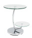 Beistelltisch >Veit< in Chrom aus Metall, Glas 10 und 5 mm - 55cm (H)