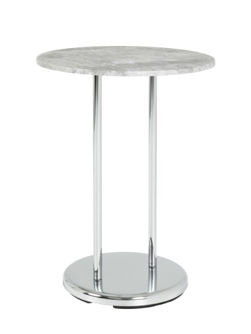 Beistelltisch >Lupus< in chrom-Betonoptik aus Stahl, MDF - 55cm (H)
