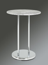 Beistelltisch >Lupus< in chrom-Betonoptik aus Stahl, MDF - 55cm (H)