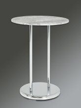 Beistelltisch >Lupus< in chrom-Betonoptik aus Stahl, MDF - 55cm (H)