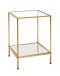 Beistelltisch in gold aus Stahlrohr, Spiegelglas, SHG 5 mm - 39x55x39cm (BxHxT)