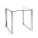 Beistelltisch >David 3< in Edelstahl aus Edelstahl, Glas 8 mm - 55x55x55 (BxHxT)