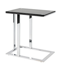 Beistelltisch >Viero< in chrom-schwarz aus Metall,...
