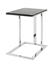 Beistelltisch >Viero< in chrom-schwarz aus Metall, Glas 10 mm - 54x58x37 (BxHxT)