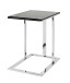 Beistelltisch >Viero< in chrom-schwarz aus Metall, Glas 10 mm - 54x58x37 (BxHxT)