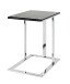 Beistelltisch >Viero< in chrom-schwarz aus Metall, Glas 10 mm - 54x58x37 (BxHxT)