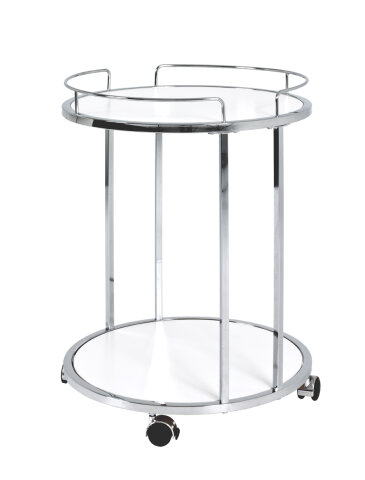 Beistelltisch >Sammy< in chrom-weiß aus Stahl, MDF - 60cm (H)