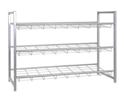 Regal >Jasper 3< in alu aus Stahlrohr - 80x60x30cm (BxHxT)