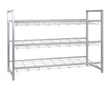 Regal >Jasper 3< in alu aus Stahlrohr - 80x60x30cm...