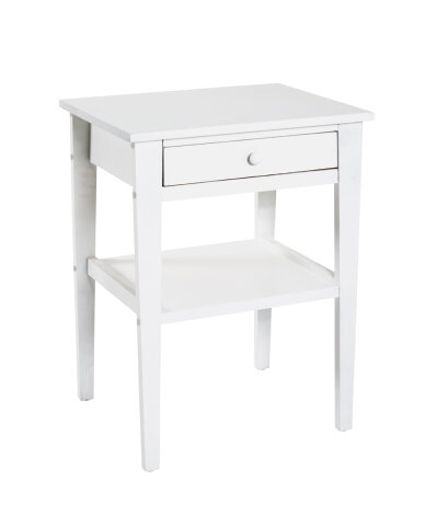 Kommode >Gerit< in Weiß aus Massivholz - 46x60x35cm (BxHxT)