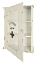 Apothekerschrank >Vital< in Weiß aus Metall, Glas - 43x62x17cm (BxHxT)