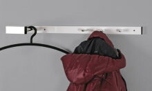 Wandgarderobe >Spike< in chrom-weiß aus Stahlrohr - 4x70x20cm (BxHxT)