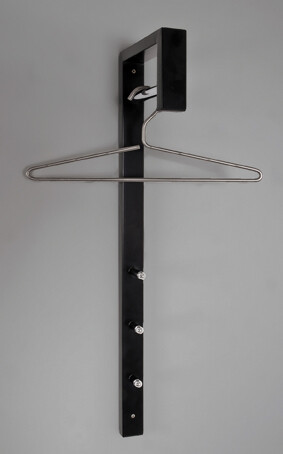 Wandgarderobe >Spike< in chrom-schwarz aus Stahlrohr - 4x70x20cm (BxHxT)