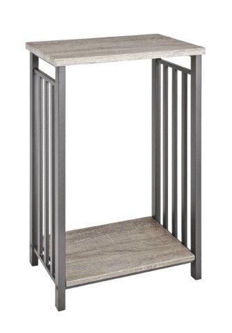 Konsole >Timo< in graphit-eiche trüffel aus Stahl, MDF - 45x74x30cm (BxHxT)
