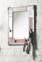 Garderobenleiste >Route< in vintage aus MDF, Metall - 55x75x8cm (BxHxT)